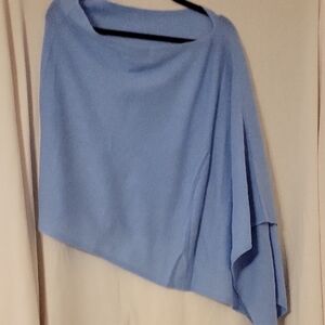 Chic 100% Cashmere Blue Women's Poncho